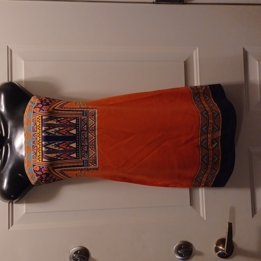 Flying Tomato Colorful Patterned Halter Mini Dress, Size Medium